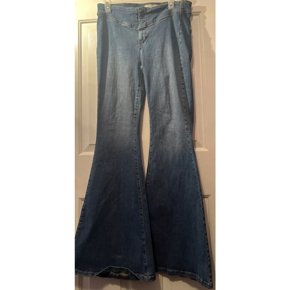 Wide Leg Jeans We The Free People Womens 31R Super Flare Bell Bottom High Rise